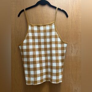 Madewell Gingham Apron Sweater Tank size Large
